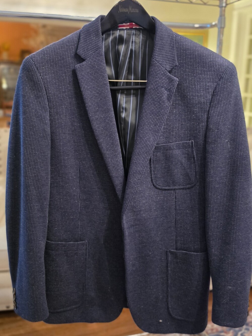 Men's Navy Textured Blazer - Neiman Marcus
